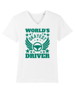 World'S Okayest Driver Tricou mânecă scurtă guler V Bărbat Presenter