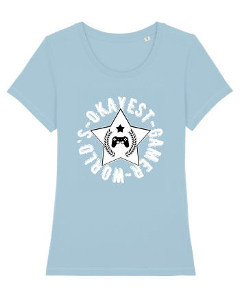 World's Okayest Gamer Sky Blue