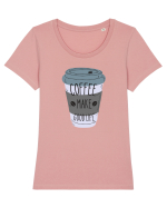 Coffee Make Good Life  Tricou mânecă scurtă guler larg fitted Damă Expresser