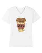 Coffee Make Good Life  Tricou mânecă scurtă guler V Bărbat Presenter