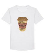 Coffee Make Good Life  Tricou mânecă scurtă guler larg Bărbat Skater