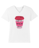 Coffee Make Good Life  Tricou mânecă scurtă guler V Bărbat Presenter