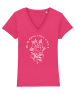 Wild Rose Tricou mânecă scurtă guler V Damă Evoker