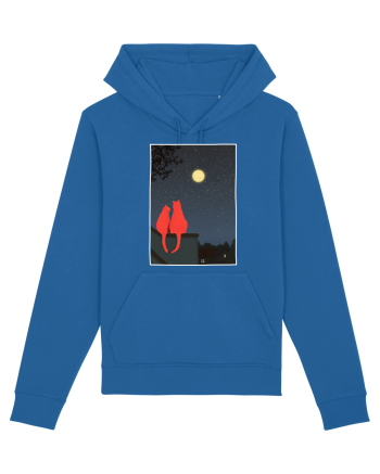 Cats Watching Moon Royal Blue