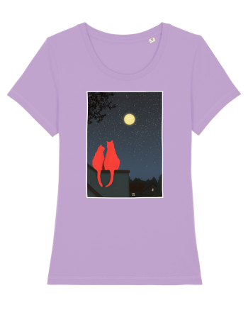 Cats Watching Moon Lavender Dawn