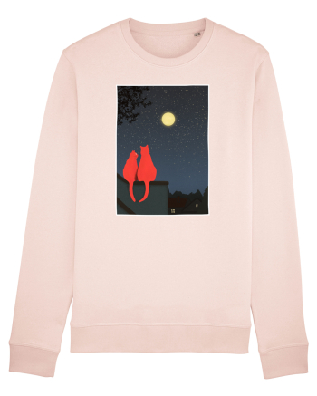 Cats Watching Moon Candy Pink