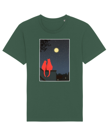 Cats Watching Moon Bottle Green