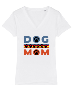 Dog Mom Tricou mânecă scurtă guler V Damă Evoker