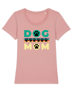 Dog Mom Tricou mânecă scurtă guler larg fitted Damă Expresser
