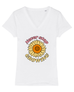 Never Stop Growing Tricou mânecă scurtă guler V Damă Evoker