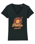 Retro Music Tricou mânecă scurtă guler V Damă Evoker