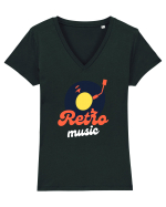 Retro Music Tricou mânecă scurtă guler V Damă Evoker