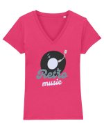 Retro Music Tricou mânecă scurtă guler V Damă Evoker