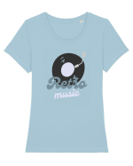 Retro Music Tricou mânecă scurtă guler larg fitted Damă Expresser