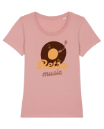 Retro Music Tricou mânecă scurtă guler larg fitted Damă Expresser