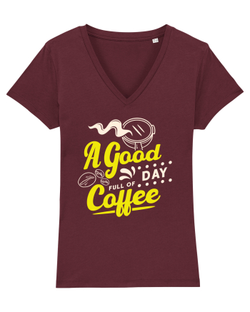 A Good Day Full of Coffee Burgundy