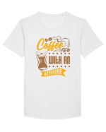 Coffee with an Attitude Tricou mânecă scurtă guler larg Bărbat Skater