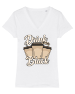 Drink it Black Tricou mânecă scurtă guler V Damă Evoker