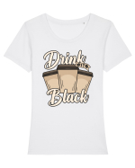 Drink it Black Tricou mânecă scurtă guler larg fitted Damă Expresser