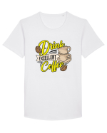 Drink Excellent Coffee Tricou mânecă scurtă guler larg Bărbat Skater