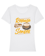 Release Your Senses Tricou mânecă scurtă guler larg fitted Damă Expresser