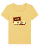 Retro Music Tricou mânecă scurtă guler larg fitted Damă Expresser