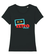 Retro Music Tricou mânecă scurtă guler larg fitted Damă Expresser