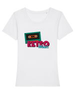 Retro Music Tricou mânecă scurtă guler larg fitted Damă Expresser