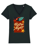 Retro Night Tricou mânecă scurtă guler V Damă Evoker