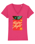 Retro Night Tricou mânecă scurtă guler V Damă Evoker