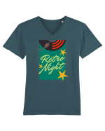 Retro Night Tricou mânecă scurtă guler V Bărbat Presenter