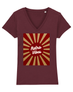 Retro Vibe Tricou mânecă scurtă guler V Damă Evoker