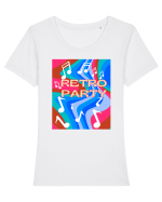 Retro party Tricou mânecă scurtă guler larg fitted Damă Expresser