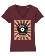 Retro party Tricou mânecă scurtă guler V Damă Evoker
