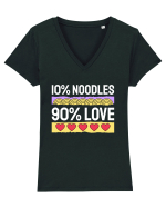 10% Noodles 90% Love Tricou mânecă scurtă guler V Damă Evoker