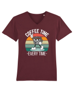Coffee Time Every Time Tricou mânecă scurtă guler V Bărbat Presenter