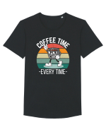 Coffee Time Every Time Tricou mânecă scurtă guler larg Bărbat Skater