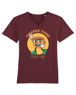 Coffee Time Every Time Tricou mânecă scurtă guler V Bărbat Presenter