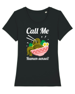 Call Me Ramen Sensei Tricou mânecă scurtă guler larg fitted Damă Expresser