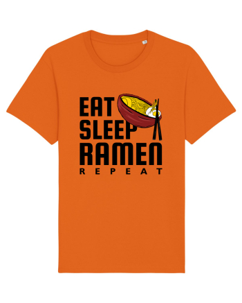 Eat Sleep Ramen Repeat Bright Orange