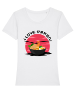 I Love Ramen Tricou mânecă scurtă guler larg fitted Damă Expresser