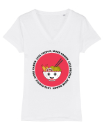Less People More Ramen Tricou mânecă scurtă guler V Damă Evoker