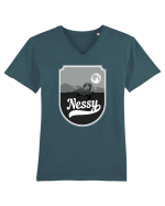 Retro Loch Ness Tricou mânecă scurtă guler V Bărbat Presenter