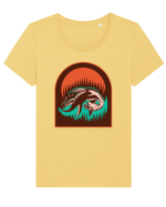 Retro Loch Ness Tricou mânecă scurtă guler larg fitted Damă Expresser