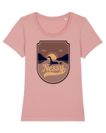 Retro Loch Ness Tricou mânecă scurtă guler larg fitted Damă Expresser