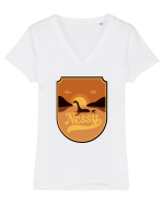 Retro Loch Ness Tricou mânecă scurtă guler V Damă Evoker
