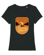 Retro Loch Ness Tricou mânecă scurtă guler larg fitted Damă Expresser