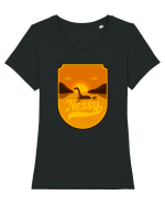 Retro Loch Ness Tricou mânecă scurtă guler larg fitted Damă Expresser