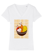Ramen and Chill Tricou mânecă scurtă guler V Damă Evoker