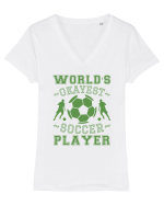 World's Okayest Soccer player  Tricou mânecă scurtă guler V Damă Evoker